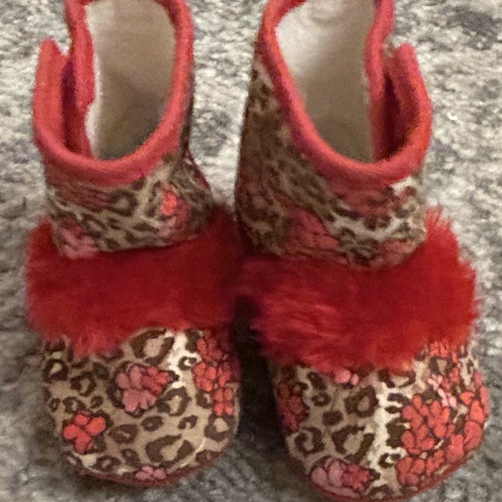 Truly Scrumptious Infant Soft Sole Pink, Brown and Floral Boots